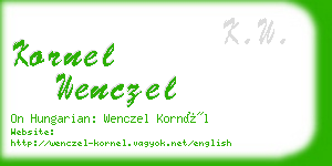 kornel wenczel business card
